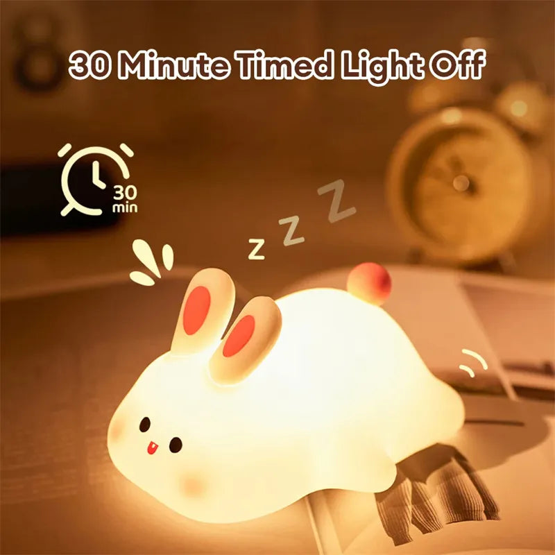 Little Bunny Cozy Night Light — Soft Squishy Silicone