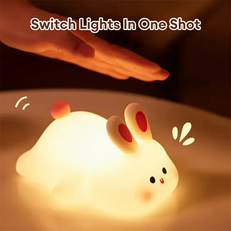 Little Bunny Cozy Night Light — Soft Squishy Silicone