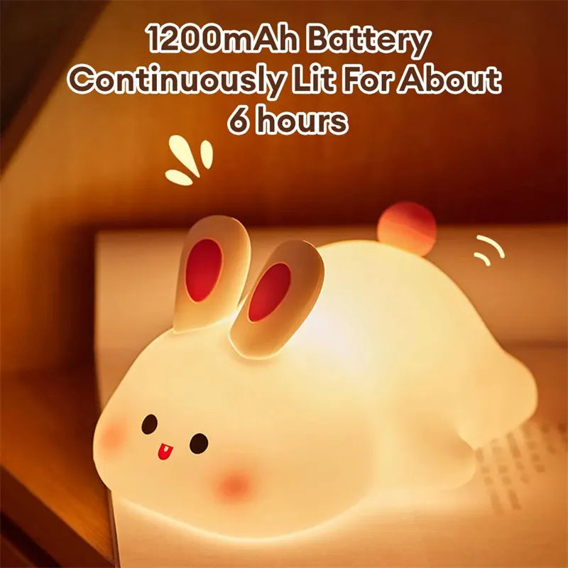 Little Bunny Cozy Night Light — Soft Squishy Silicone