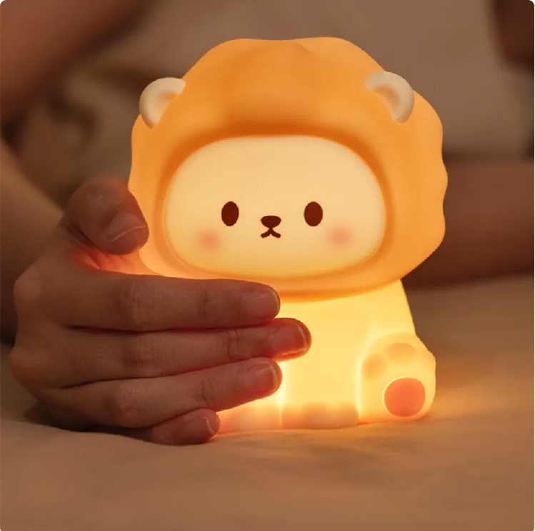 Little Lion Cozy Night Light — Soft Squishy Silicone